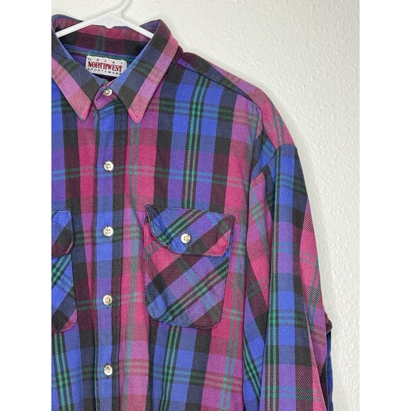 Vintage Union Made Great Northwest Sportswear Flannel Plaid Shirt Men's Sz 2XL? - Picture 4 of 16